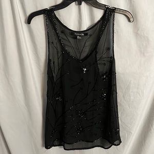 Black Beaded Tank Top